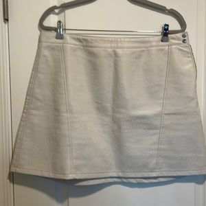 XL ZARA White leather high waisted skirt